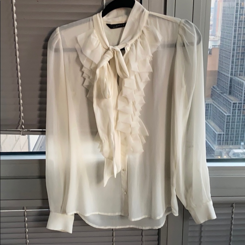 Off-white Zara Chiffon Blouse XS